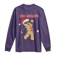 Oh Snap Gingerbreadman Golfer Long Sleeve Shirt Funny Golf Christmas Golfing Pajamas - Wonder Print Shop
