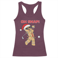 Oh Snap Gingerbreadman Golfer Racerback Tank Top Funny Golf Christmas Golfing Pajamas - Wonder Print Shop