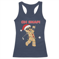 Oh Snap Gingerbreadman Golfer Racerback Tank Top Funny Golf Christmas Golfing Pajamas - Wonder Print Shop