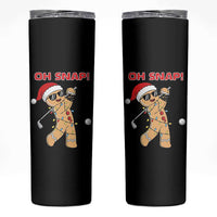 Oh Snap Gingerbreadman Golfer Skinny Tumbler Funny Golf Christmas Golfing Pajamas - Wonder Print Shop