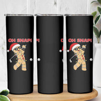 Oh Snap Gingerbreadman Golfer Skinny Tumbler Funny Golf Christmas Golfing Pajamas - Wonder Print Shop