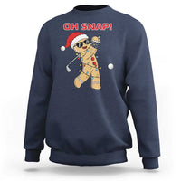 Oh Snap Gingerbreadman Golfer Sweatshirt Funny Golf Christmas Golfing Pajamas - Wonder Print Shop