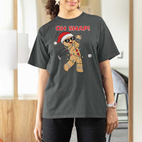 Oh Snap Gingerbreadman Golfer T Shirt For Women Funny Golf Christmas Golfing Pajamas - Wonder Print Shop