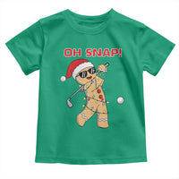 Oh Snap Gingerbreadman Golfer Toddler T Shirt Funny Golf Christmas Golfing Pajamas - Wonder Print Shop