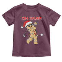 Oh Snap Gingerbreadman Golfer Toddler T Shirt Funny Golf Christmas Golfing Pajamas - Wonder Print Shop