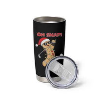 Oh Snap Gingerbreadman Golfer Tumbler Cup Funny Golf Christmas Golfing Pajamas - Wonder Print Shop
