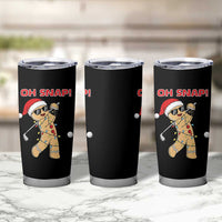 Oh Snap Gingerbreadman Golfer Tumbler Cup Funny Golf Christmas Golfing Pajamas - Wonder Print Shop