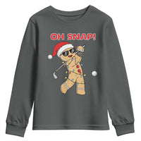 Oh Snap Gingerbreadman Golfer Youth Sweatshirt Funny Golf Christmas Golfing Pajamas - Wonder Print Shop