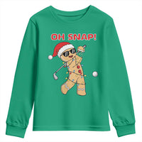 Oh Snap Gingerbreadman Golfer Youth Sweatshirt Funny Golf Christmas Golfing Pajamas - Wonder Print Shop