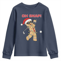 Oh Snap Gingerbreadman Golfer Youth Sweatshirt Funny Golf Christmas Golfing Pajamas - Wonder Print Shop