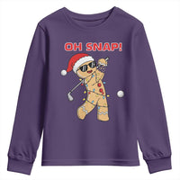 Oh Snap Gingerbreadman Golfer Youth Sweatshirt Funny Golf Christmas Golfing Pajamas - Wonder Print Shop