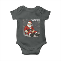 Funny Christmas Santa Claus Drinking Beer Baby Onesie Wonderful Time - Wonder Print Shop