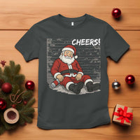 Funny Christmas Santa Claus Drinking Beer T Shirt Wonderful Time - Wonder Print Shop