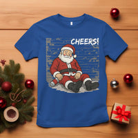 Funny Christmas Santa Claus Drinking Beer T Shirt Wonderful Time - Wonder Print Shop