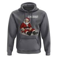 Funny Christmas Santa Claus Drinking Beer Hoodie Wonderful Time - Wonder Print Shop