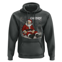 Funny Christmas Santa Claus Drinking Beer Hoodie Wonderful Time - Wonder Print Shop