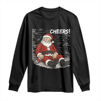 Funny Christmas Santa Claus Drinking Beer Long Sleeve Shirt Wonderful Time - Wonder Print Shop