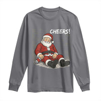Funny Christmas Santa Claus Drinking Beer Long Sleeve Shirt Wonderful Time - Wonder Print Shop