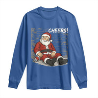 Funny Christmas Santa Claus Drinking Beer Long Sleeve Shirt Wonderful Time - Wonder Print Shop