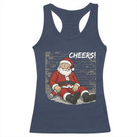 Funny Christmas Santa Claus Drinking Beer Racerback Tank Top Wonderful Time - Wonder Print Shop
