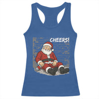 Funny Christmas Santa Claus Drinking Beer Racerback Tank Top Wonderful Time - Wonder Print Shop