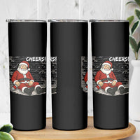 Funny Christmas Santa Claus Drinking Beer Skinny Tumbler Wonderful Time - Wonder Print Shop
