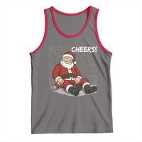 Funny Christmas Santa Claus Drinking Beer Tank Top Wonderful Time - Wonder Print Shop