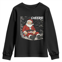 Funny Christmas Santa Claus Drinking Beer Youth Sweatshirt Wonderful Time - Wonder Print Shop