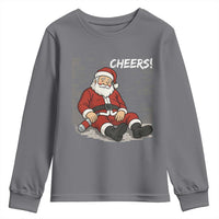 Funny Christmas Santa Claus Drinking Beer Youth Sweatshirt Wonderful Time - Wonder Print Shop