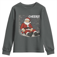 Funny Christmas Santa Claus Drinking Beer Youth Sweatshirt Wonderful Time - Wonder Print Shop