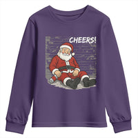 Funny Christmas Santa Claus Drinking Beer Youth Sweatshirt Wonderful Time - Wonder Print Shop