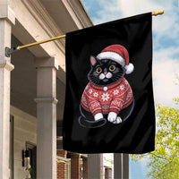 Christmas Black Cat Garden Flag Catmas Gift For New Year - Wonder Print Shop