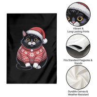 Christmas Black Cat Garden Flag Catmas Gift For New Year - Wonder Print Shop