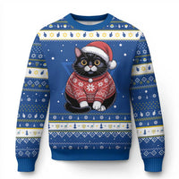Christmas Black Cat Hanukkah Ugly Sweater Catmas Gift For New Year - Wonder Print Shop