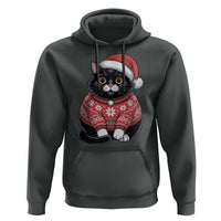 Christmas Black Cat Hoodie Catmas Gift For New Year - Wonder Print Shop