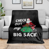 Retro Funny Santa Throw Blanket Christmas Joke Check Out My Big Sack - Wonder Print Shop