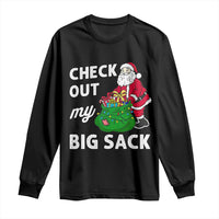 Retro Funny Santa Long Sleeve Shirt Christmas Joke Check Out My Big Sack - Wonder Print Shop