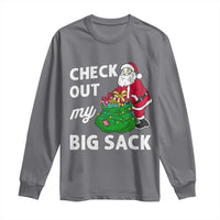 Retro Funny Santa Long Sleeve Shirt Christmas Joke Check Out My Big Sack - Wonder Print Shop