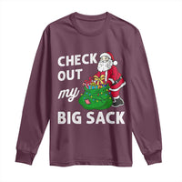 Retro Funny Santa Long Sleeve Shirt Christmas Joke Check Out My Big Sack - Wonder Print Shop