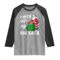 Retro Funny Santa Raglan Shirt Christmas Joke Check Out My Big Sack - Wonder Print Shop