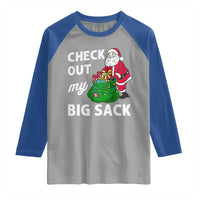 Retro Funny Santa Raglan Shirt Christmas Joke Check Out My Big Sack - Wonder Print Shop
