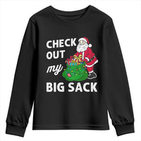Retro Funny Santa Youth Sweatshirt Christmas Joke Check Out My Big Sack - Wonder Print Shop