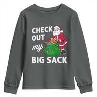 Retro Funny Santa Youth Sweatshirt Christmas Joke Check Out My Big Sack - Wonder Print Shop