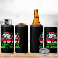 Funny Christmas 4 in 1 Can Cooler Tumbler On The Naughty List I Regret Nothing - Wonder Print Shop