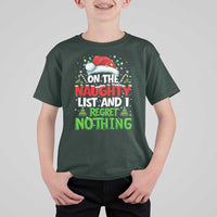 Funny Christmas T Shirt For Kid On The Naughty List I Regret Nothing - Wonder Print Shop