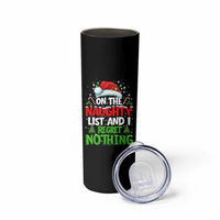Funny Christmas Skinny Tumbler On The Naughty List I Regret Nothing - Wonder Print Shop