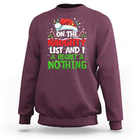 Funny Christmas Sweatshirt On The Naughty List I Regret Nothing - Wonder Print Shop