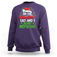 Funny Christmas Sweatshirt On The Naughty List I Regret Nothing - Wonder Print Shop