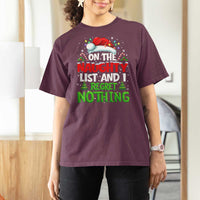 Funny Christmas T Shirt For Women On The Naughty List I Regret Nothing - Wonder Print Shop