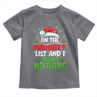 Funny Christmas Toddler T Shirt On The Naughty List I Regret Nothing - Wonder Print Shop